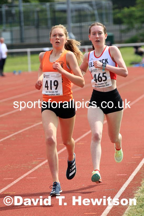 Women and Girls 3000 metres, 2022 North Eastern Track and Field Champs., Middlesbrough. David T. Hewitson/Sports for All Pics